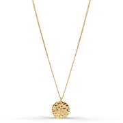 Münzhalskette gehämmert Münze 18k vergoldet